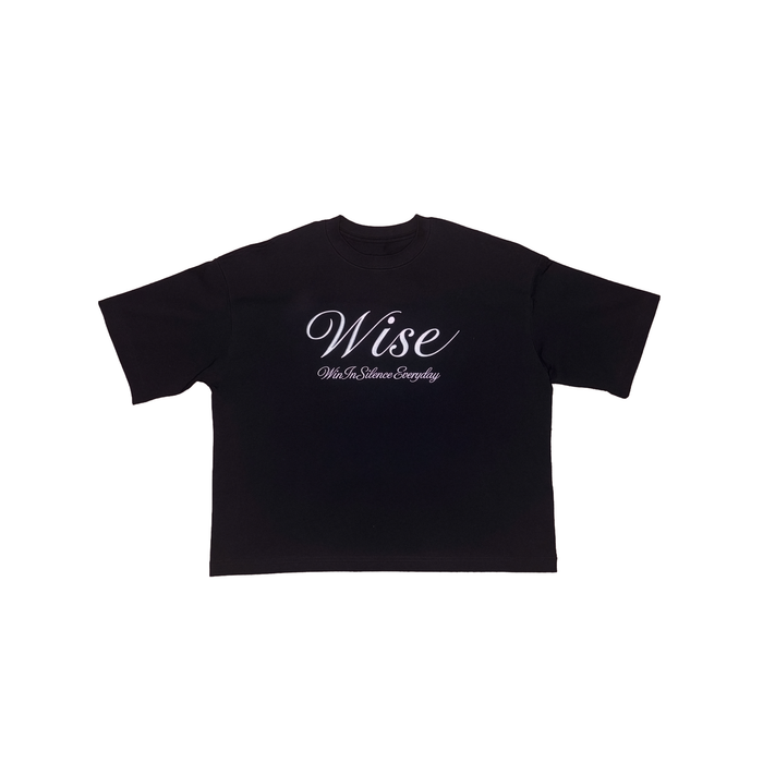 Black WISE Signature Crop Tee