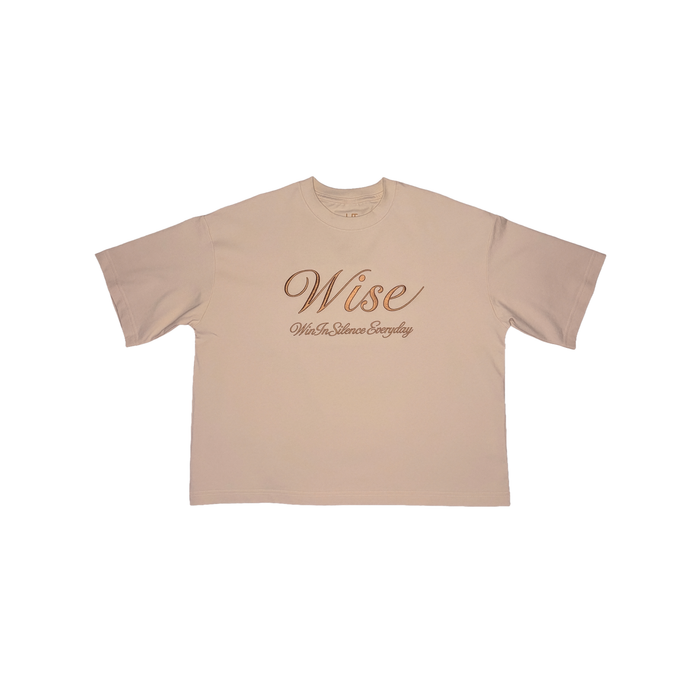 Cream WISE Signature Crop Tee