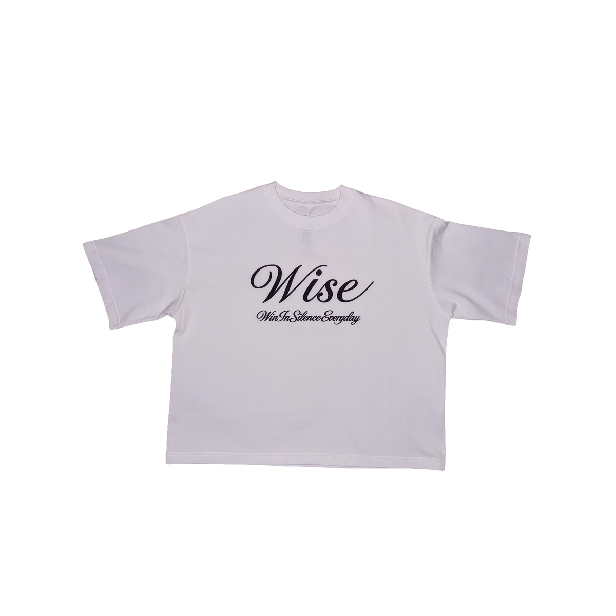 White WISE Signature Crop Tee
